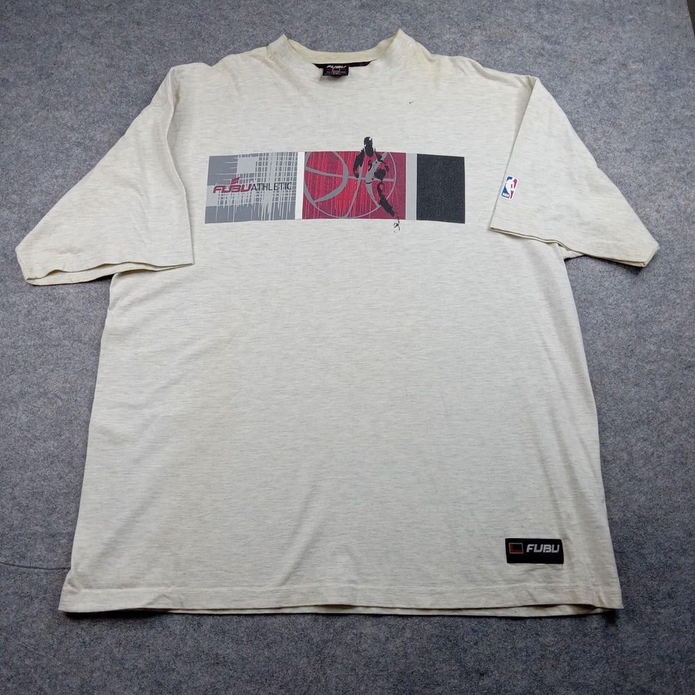 FUBU Shirt Mens 2XL Graphic Tee Short Sleeve Athletic‎ NBA Basketball 90s Y2K